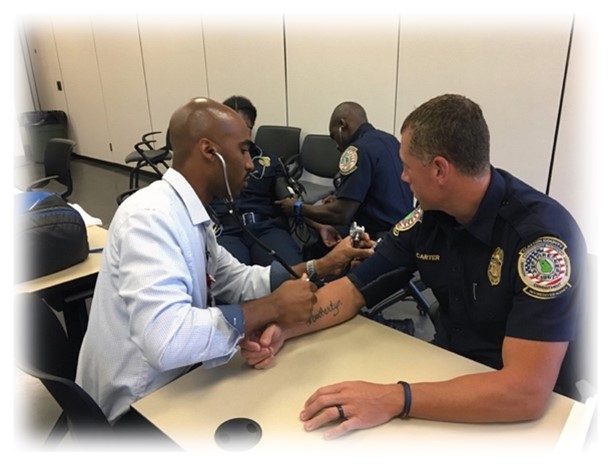 Checking blood pressure